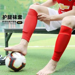 1 Pair Hight Elasticity Soccer Protective Socks Without Feet Kids Adults Shin Pads Guard For Football Sport Leg Support Sleeves 231227