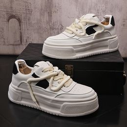 White 5cm Black Men's Designer New Height Increasing Causal Shoes Loafers Male All Match Walking Sneakers Zapatos H 69
