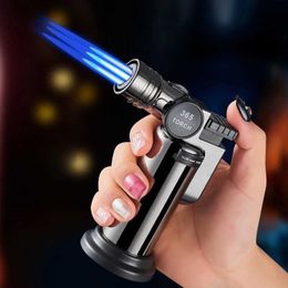 Metal Windproof Outdoor Camping Kitchen Baking Handheld Welding Gun Igniter Lighter Butane No Gas Cigar Lighter Somking Accessories