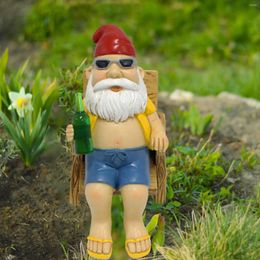 Garden Decorations Decoration Statue Dwarf On The Chair Resin Figurine Decor Sculpture For Balcony Room Indoors Landscape Outdoors
