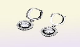 Latest Round Drop Shaped White Gold Colour Plated Vintage Hoop Earrings for Women Wedding Party Accessories Jewellery Gift3973989