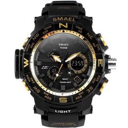 Fantastic Outdoor Dual Display 50m Waterproof Teenage Watch Tide Male Fashion SMAEL LED Electronic Watch Multi-function 1531209L