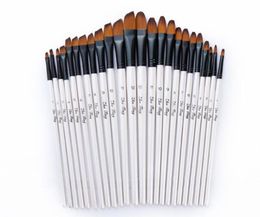 12pcs Nylon Hair Wooden Handle Watercolour Paint Brush Pen Set For Learning Diy Oil Acrylic Painting Art Brushes Supplies Makeup3727889