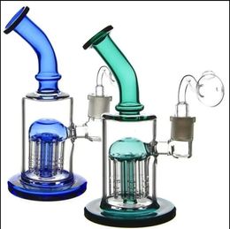 Beaker bong Arm Tree Perc Hookahs smoke Glass Water pipes heady glass oil rigs portable dab recycler with 14mmm banger