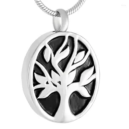 Pendant Necklaces IJD9421 Women/Men Oval Shape Memorial Urn Tree Of Life Stainless Steel Cremation Keepsake Jewellery For Ashes Loved One