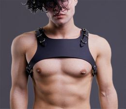 Qfurdream Harness Male Shoulder Belts Pastel Men Leather Belt Adjustable Metal Buckle Waist Body Bondage Toys for Man3771001