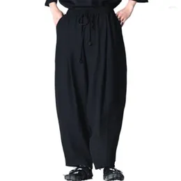 Men's Pants High Elastic Waist Black Leisure Long Wide Leg Trousers Loose Fit Women Fashion Tide Spring Autumn 2023