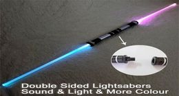 LED SwordsGuns 2 PiecesLot Flashing Lightsaber Laser Double Sword Toys Sound and Light for Boy Girls 2209057639497