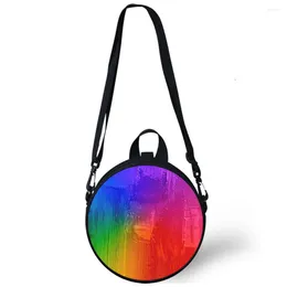 Evening Bags Fashion Art Rainbow Child Kindergarten Bag 3D Print Crossbody Shoulder For School Women Mini Round Bagpacks Rugtas