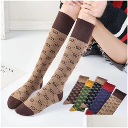 Sports Socks Fashion Printed Knee Calf Long High Tube Female Korean Version Ins Trend Harajuku Style Drop Delivery Outdoors Athletic O Dhake