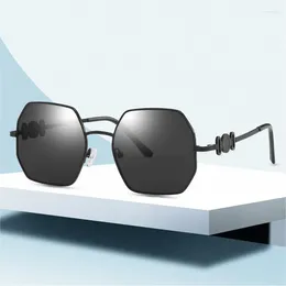 Sunglasses Polygonal Square For Men Women Fashion Vintage Design Metal Frame Drive Sun Glasses Eyewear Mirror 2023