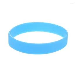 Charm Bracelets 1 PC Blue Plain Band Glow In Dark Silicone Wristband 1/2 Inch Wide Youth Size