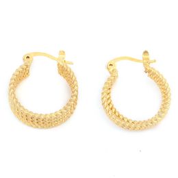 Greek Huggie Earrings 24K Gold Color Earings For Women Girls Ethnic Jewelry Wedding Party Cool Fashion 275n