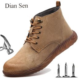 Diansen Wearresisting Non Slip Welding Safety Boots Men AntiPunctur Industrial Work Shoes Male Antismash Indestructible 231225