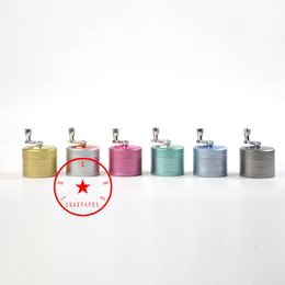Newest 55MM Smoking Colorful Glitter Zinc Alloy Herb Tobacco Shake Grind Spice Miller Grinder Crusher Grinding Chopped Hand Muller Unique Design Handpipes Tool DHL