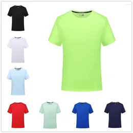 Men's T Shirts 30 Summer Men Water Cube Round Neck Solid Colour Shirt Sweat-Absorbing Breathable Couple Outdoor Sports Clothes Tops