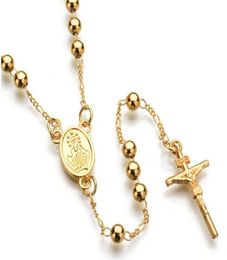 Cross Pendant beads Fashion Jewelry Gift 18K Real GoldPlatinum Plated Jesus Piece Crucifix Pendant Necklace Women Men Jewelry Acc8831698