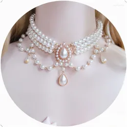 Hair Clips Necklace Women's Handmade Irregular Shape Multi-Layer Exquisite Gorgeous Pearl Retro European Style Bridal Accessories Fashion