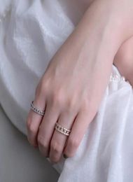 Hongrui61 Luxury original new diamond ring S925 sterling silver 18K rose gold hollow true couple ring starry jewelry T designer6160974
