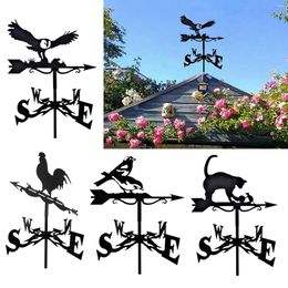 Garden Decorations Metal Weather Vane Decorative Wind Direction Indicator Weathervane Black Yard Ornament Cupola