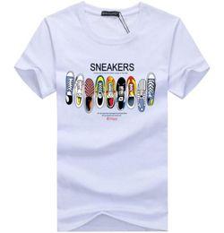 Mens Designer T Shirt Letter Sneaker Print Casual Short Sleeve Black White Fashion Men High Quality Tees Tops3447196