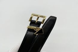 2022 Famous brand triangle women039s small belt black pin buckle belt top quality designer new leather waistband for woman girl5824398