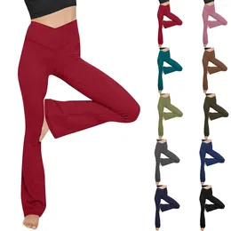 Active Pants Bell-bottoms Yoga Leggings Women High Waist Push Up Tights Workout Gym Fitness Sports Running Athletic