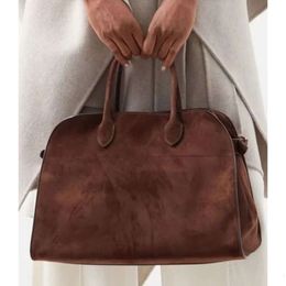 The Row Premium Head Layer Cowhide Handbag Small Large Capacity Commuter Tote Handheld Shoulder Bag