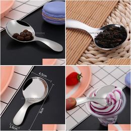 Spoons Small Stainless Steel Spoon Mini Coffee Tea Metal Spice Sugar Salt Scoop Kids Ice Cream Lx2771 Drop Delivery Home Garden Kitche Dhtsr