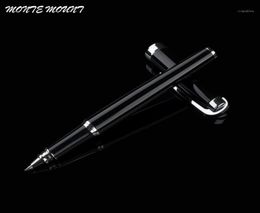 MONTE MOUNT High Quality Black Silver Rollerball Pen 07mm Black Ink Refill Metal Ballpoint Pen for Student School Supplies14336316