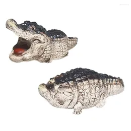 Tea Pets Smooth Touch Pet Decoration Crocodile Statue Handmade Ceramic Chubby Figurine Set For