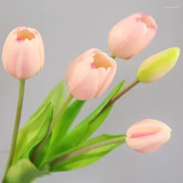 Decorative Flowers 5PCS Tulip Artificial Flower Real Touch Bouquet Fake For Wedding Decoration Home Garden Decor Gift