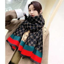 10% OFF scarf New Autumn and Winter Scarf Women's Cashmere Shawl Double sided Thickened Warm Neck Fashion High Display Skin White