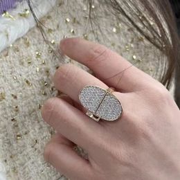 Fashion designer ring cool trend classic light luxury switch pattern modern style luxury ring for women