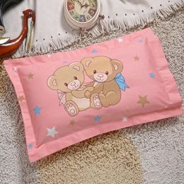 Baby Pillow Cartoon Children Pillows Feather Cotton CorePillowcase Infant Girls Boys 0-12 Years Old Toddler Breathable Soft 231228