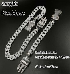 Mens Hip Hop Acrylic Chain Necklace Bohemian Summer Plastic Clear Chain Choker Collar Buckle Link Necklaces for Men Women Statemen1495200