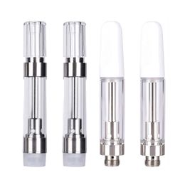 USA Stock TH205 TH210 Atomizer 0.8ml Glass Tank Disposable Cartridge White Tip Press Tip M6T Ceramic Coil 510 Thread for Thick Oil