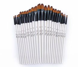 12pcs Nylon Hair Wooden Handle Watercolour Paint Brush Pen Set For Learning Diy Oil Acrylic Painting Art Brushes Supplies Makeup2257490