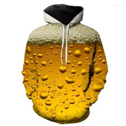 Men's Hoodies Creative Fun Food Beer Autumn And Winter Women's Sweaters 3D Printing Handsome Thickening Fashion Personality