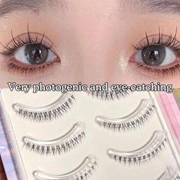 False Eyelashes 5 Pair Lashes Natural Lower Handmade Clear Band Bottom Fake Extension Makeup Tools