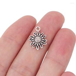 Charms 10 X Tibetan Silver Sun Flower Heronsbill Pendants For DIY Bracelet Earring Jewelry Making Findings Accessories 13x17mm