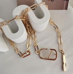Metal Chain Belt Letter Belts Women Fashion Versatile Light Luxury Waist Chains Men Designer Belt2787813