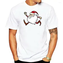 Men's Tank Tops Men Cotton Tshirt Santa Running For Christmas Mens T-Shirt Youth Middle-Age Old Age Tee Shirt Brand Teenager Tshirts