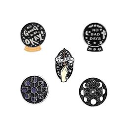 Pins Brooches NO BAD DAYS Letter Round Enamel Pin LUMOS Star Shining Cat R Phase Brooch Badge Women Men Friends Gift Accossories3239