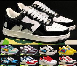 2024 Designer Casual Sk8 Sta Shoes Grey Black Stas Sk8 Color Camo Combo Pink Green Abc Camos Pastel Blue Patent Leather M2 with Socks Platform Sneakers Trainers 36-45