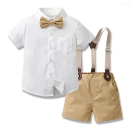 Clothing Sets Boys Short Summer Outfit Sleeve 3T Toddler Boy Fashion Formal Children Party Clothes Kids With Bow Tie