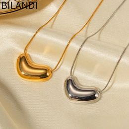 Bilandi Fashion Jewelry Delicate Design One Layer Geometric Metallic Pendant Necklace For Girl Women Party Gift Accessories 231227