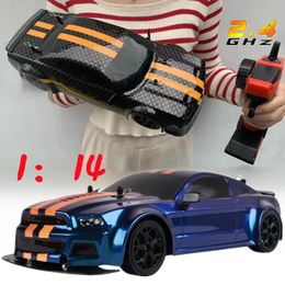 RC Car 4WD 2.4G 30KMH High Speed Drift Racing Radio Controled Machine 1 14 Remote Control Car Toys For Children Kids Gifts 231227