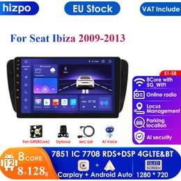 Android 12 Car Radio for Seat Ibiza 6j 2009 2010 2012 2013 GPS Navigation 2 Din Touch Screen Audio Multimedia WIFI 2din Monitor