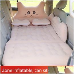Outdoor Pads Car Inflatable Bed Foldable Travel Mattress Rear Exhaust Pad Seat Cushion Slee Drop Delivery Sports Outdoors Cam Hiking Dhc9B